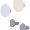 4er-Set: Wandhaken "Ponto" in Creme/ Weiß/ Grau