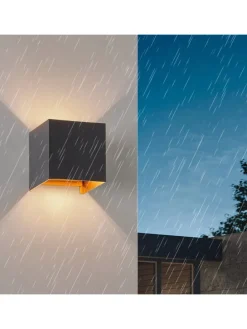 4er-Set Wandleuchte LED 1-flammige G9 in schwarzgold 3000K warmweiß IP65