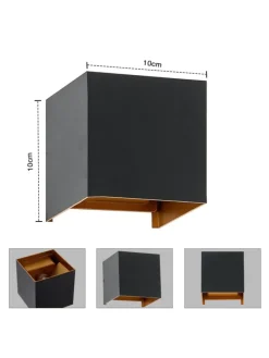 4er-Set Wandleuchte LED 1-flammige G9 in schwarzgold 3000K warmweiß IP65