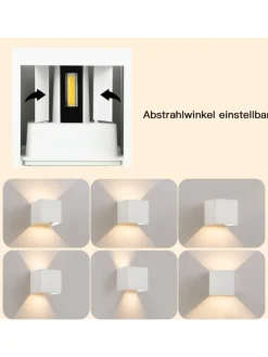 4er-Set Wandleuchte LED 5W in weiß modern 3000K warmweiß IP65
