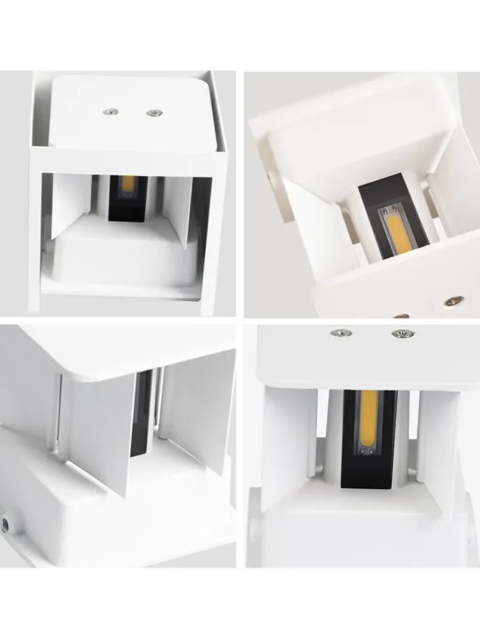 4er-Set Wandleuchte LED 5W in weiß modern 3000K warmweiß IP65