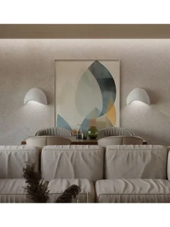 2er-Set: Wandleuchten in Weiß - (B)35 x (H)24 cm