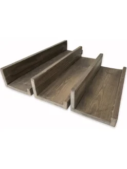 3er-Set: Wandregale in Braun