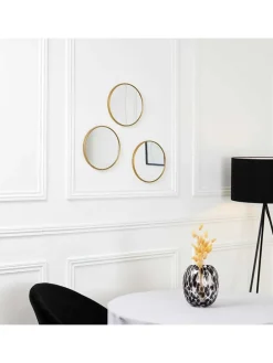 3er-Set: Wandspiegel "Toronto" in Gold - Ø 26 cm