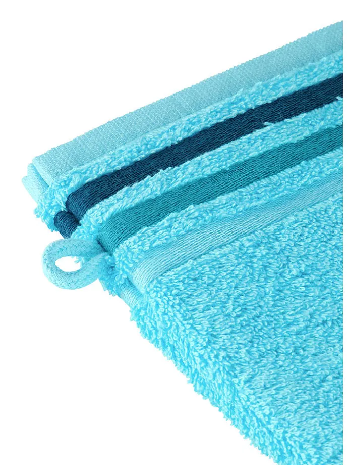 5er-Set: Waschhandschuhe "Skyline" in Türkis