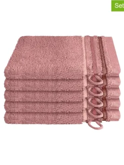 5er-Set: Waschhandschuhe "Skyline" in Rosa