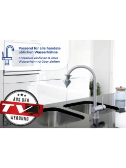 2er-Set: Wasserhahn-Entkalker in Grau - (H)7 x Ø 5 cm