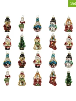 20er-Set: Weihnachtsanhänger in Bunt - (H)4 cm
