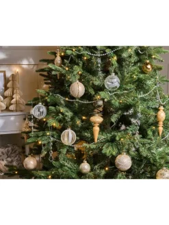 35er-Set Weihnachtsbaumkugeln BLING in Gold/Silber/Transparent
