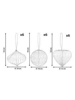 18er-Set Weihnachtsbaumkugeln SUSA in Rot