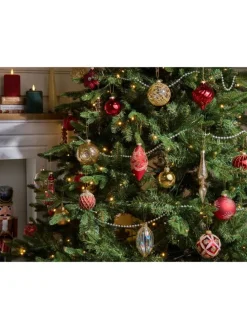 50er-Set Weihnachtsbaumkugeln SPARKLE in Rot/Gold