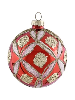 50er-Set Weihnachtsbaumkugeln SPARKLE in Rot/Gold