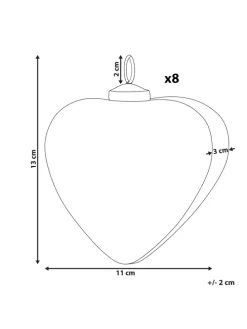 8er-Set Weihnachtsbaumkugeln FERIABLE in Grau/Gold/Silber