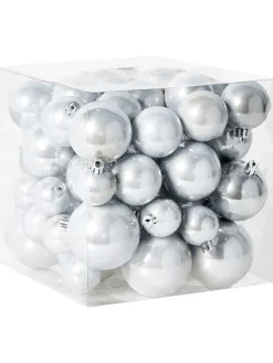 60er-Set Weihnachtsbaumkugeln TINNSJA in Silber