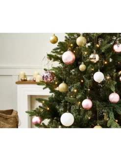 114er-Set Weihnachtsbaumkugeln GJENDE in Rosa/Gold