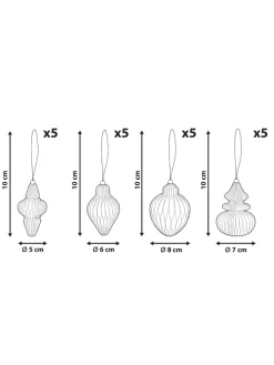 20er-Set Weihnachtsbaumkugeln ALTAELVA in Beige