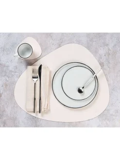 6er-Set: Wende-Untersetzer in Creme/ Grün - (L)13 x (B)11 cm