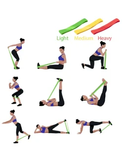 3er-Set: Widerstandsbänder in Ror/ Gelb/ Grün - (L)30 cm