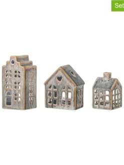 3er-Set: Windlichter ''Kalia'' in Grau