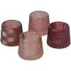 4er-Set: Windlichter ''Sabena'' in Rot/ Rosa - (H)7 cm