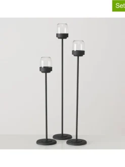 3er-Set: Windlichter "Senza" in Schwarz