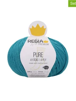 5er-Set: Wollgarne ''Premium Pure'' in Türkis - 5x 100 g