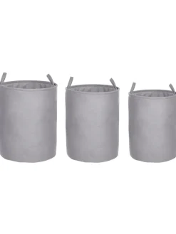 3er-Set Wäschekörbe ARCHA in Grau