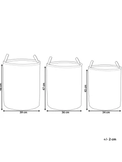 3er-Set Wäschekörbe ARCHA in Grau
