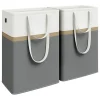 2er-Set: Wäschekörbe in Dunkelgrau/ Weiß - (B)40 x (H)65 x (T)30 cm