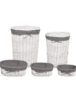 1er-Set Wäschekörbe VAKARI in Grau/Weiß