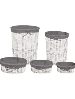 1er-Set Wäschekörbe VAKARI in Grau/Weiß