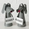 2er-Set: Zaunsitzer "Perro" in Grau - (H)20,5 cm