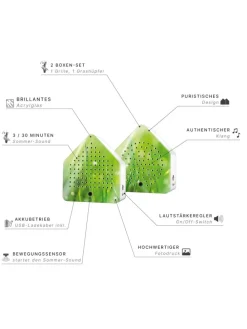 2er-Set: Zirpyboxen in Grün - (B)7 x (H)7,7 x (T)4 cm