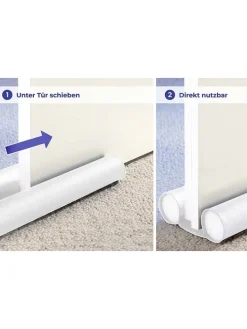 2er-Set: Zugluft-Stopper in Weiß - (B)80 x (H)13 cm