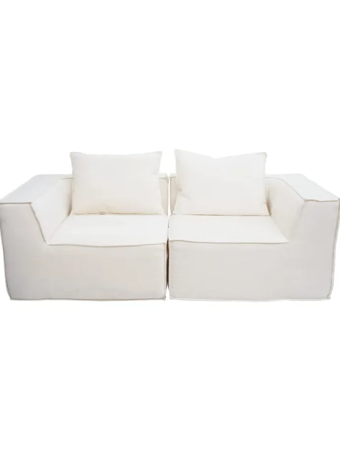 2er-Sofa O54, Creme