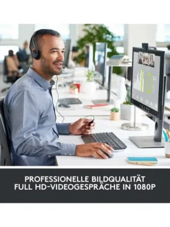 Erstklassige Webcam C920 mit 1080p Full-HD - gestochen in Schwarz