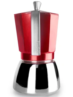 Espressokocher ''Elba'' in Rot/ Silber - 600 ml
