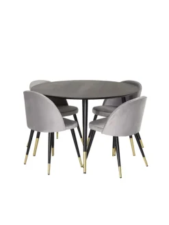 Essgruppe Dipp 1 (5-teilig) Beige Und Dunkelgrau 115 x 115 cm