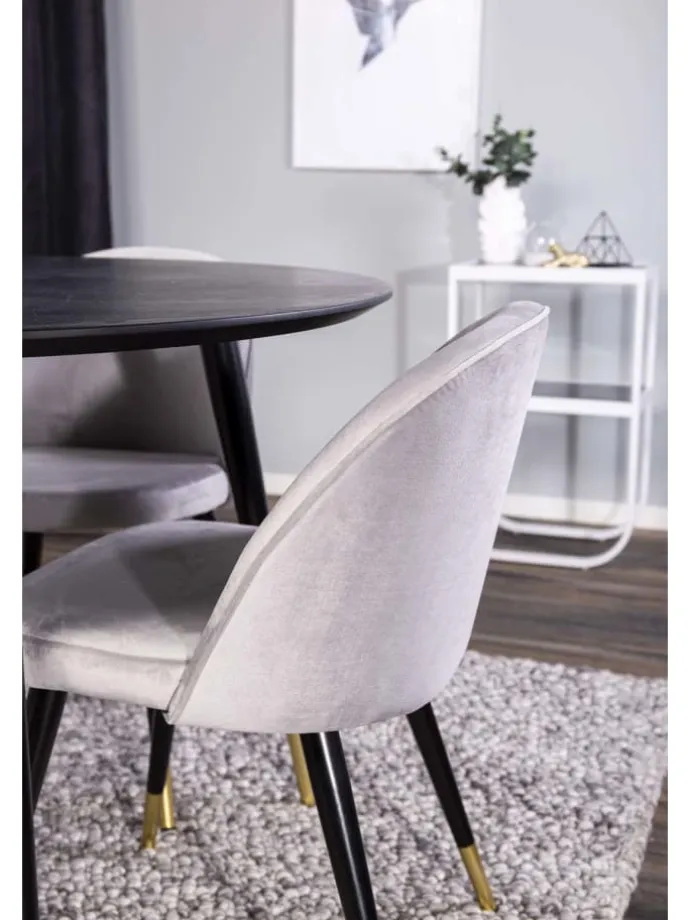 Essgruppe Dipp 2 (5-teilig) Schwarz 115 x 115 cm