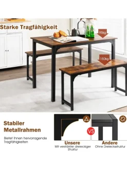 Essgruppe 3er-Set in Braun