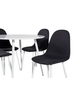 Essgruppe Plaza 4 (5-teilig) Schwarz 100 x 100 cm