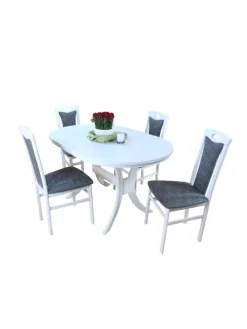 Essgruppe 5-teilig "Linz II" in Buche natur und lackiert