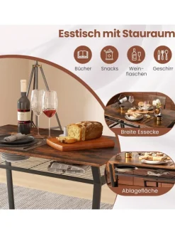 Esstisch Set 5-teilig in Taupe