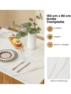 Esstisch Set 4-teilig in Weiß