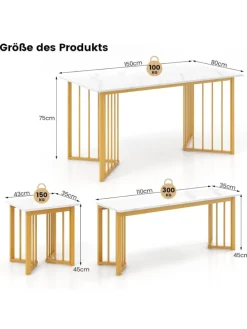Esstisch Set 4-teilig in Weiß