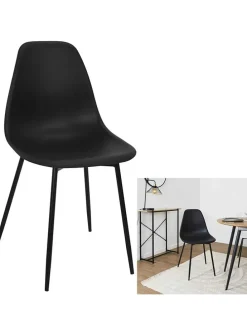 Esszimmerstuhl ''Gustav'' in Schwarz - (B)50,7 x (H)84,8 x (T)45,5 cm