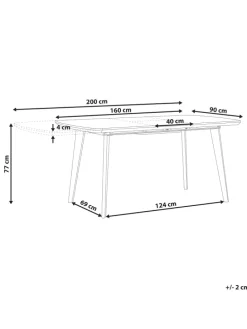 Esszimmertisch MOSBY in Weiß/Gold - (W) 90 x (H) 77 x (L) 160 cm