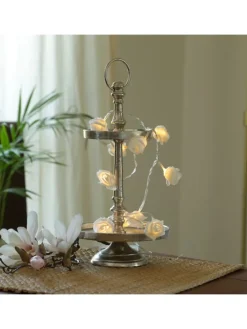 Etagere Aluminium 3 stöckige Servierplatte Dekoetagere H: 34cm in silber