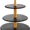 Etagere in Schwarz/ Hellbraun - (H)34 x Ø 30 cm