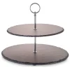 Etagere in Schwarz/ Silber - (H)40 cm